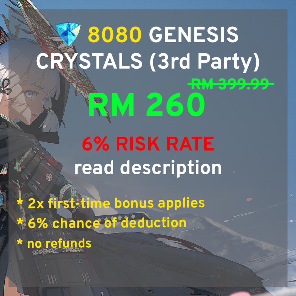 8080 Genesis Crystal Topup (3rd Party) Genshin Impact Shopee Malaysia