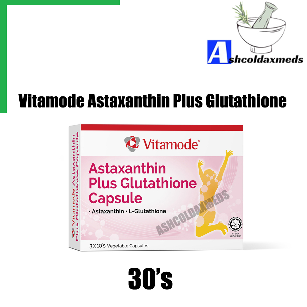 Vitamode Astaxanthin Plus Glutathione Cap 30'S(EXP07/2025) Shopee