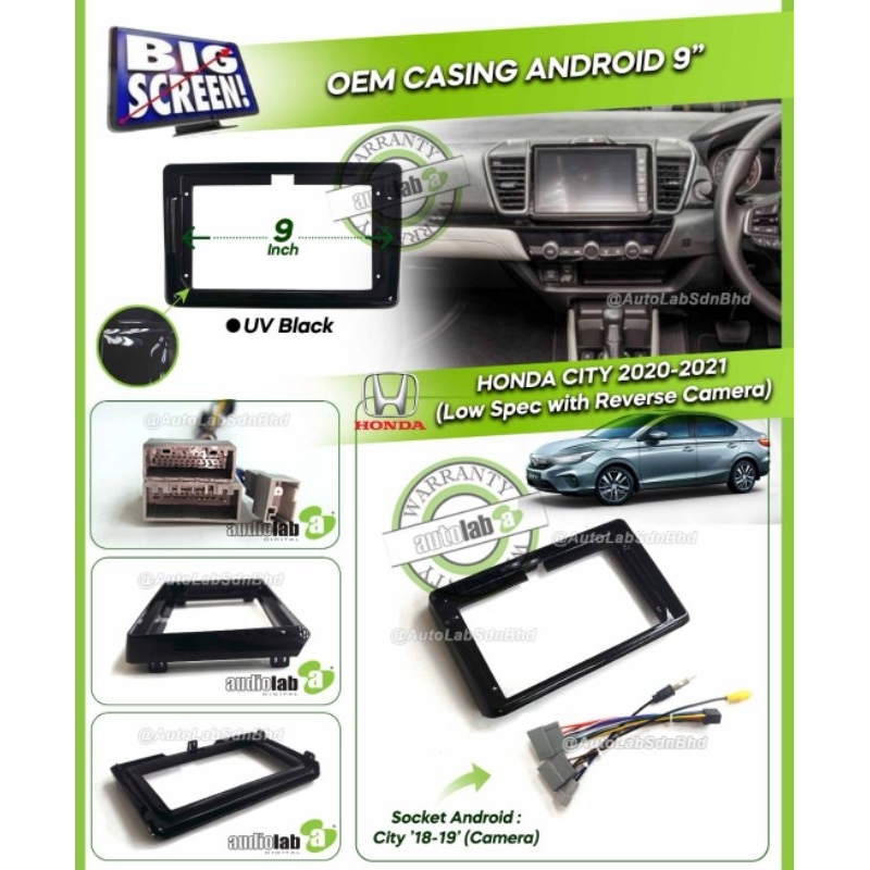 Honda City (2021+) Android Player OEM casing FREE Plug N Play socket ...