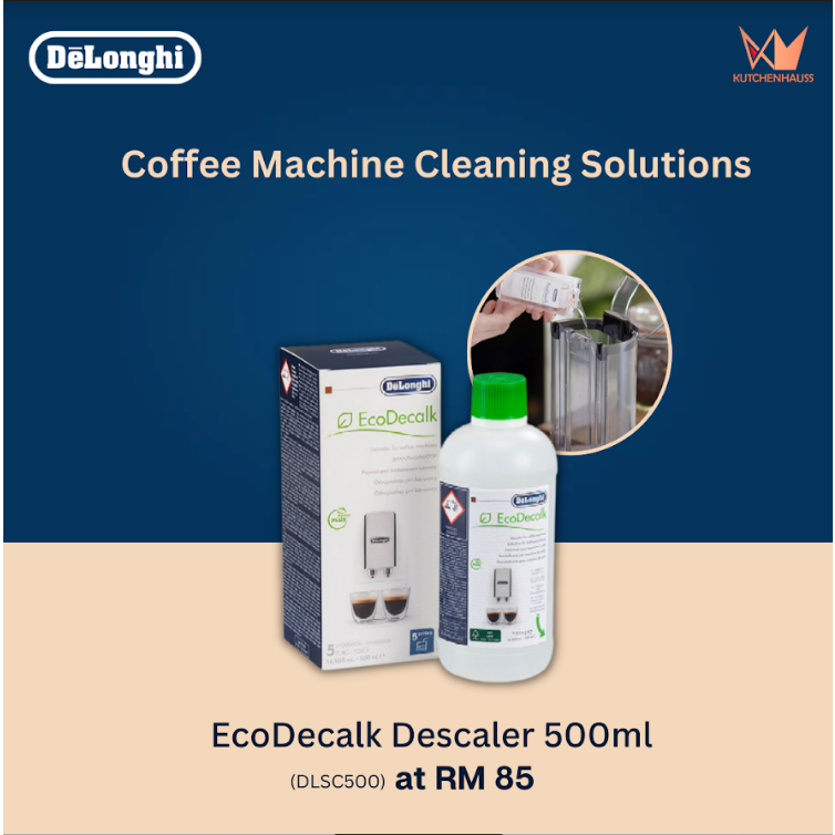 DeLonghi EcoDecalk Coffee Machine Descaler 500ml Cleaning Solutions COFFEE DLSC500 / Pencuci