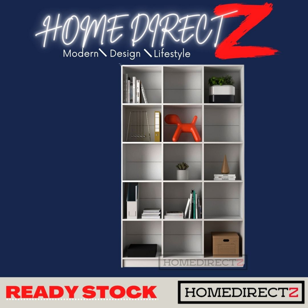 HDZ Bookshelf Rack Divider Cabinet with 15 Compartments Rak Buku Book ...