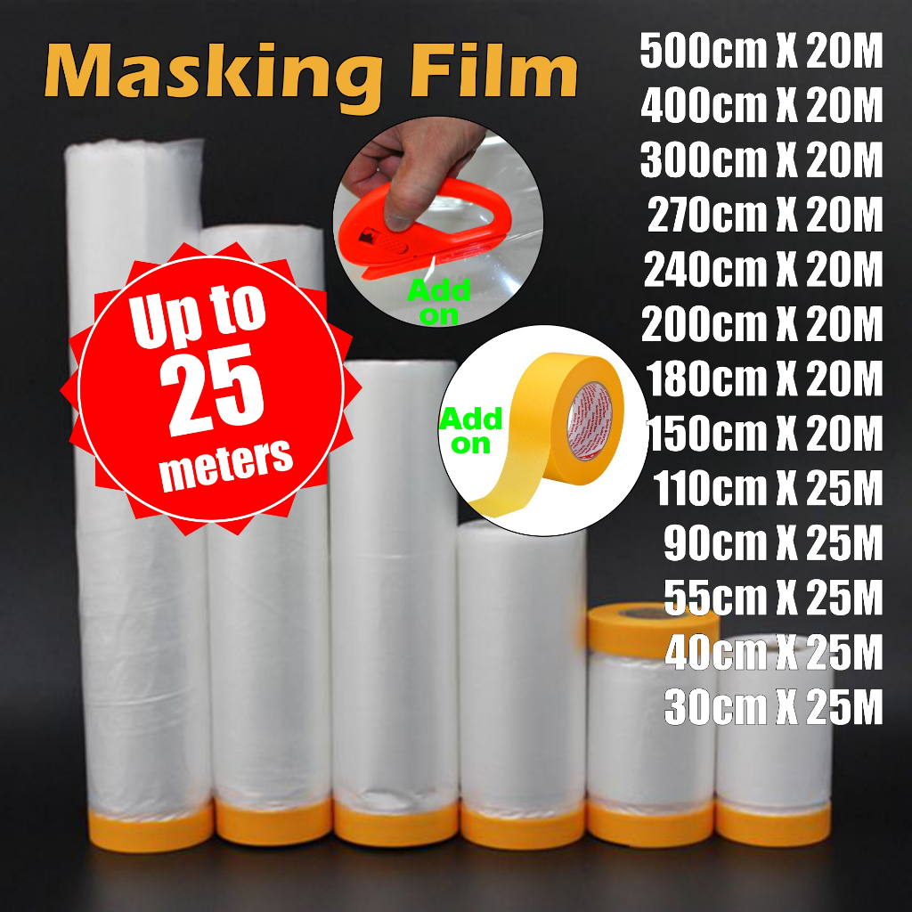 Masking Film for painting, protective covering & dust protection masking orange Shopee Malaysia