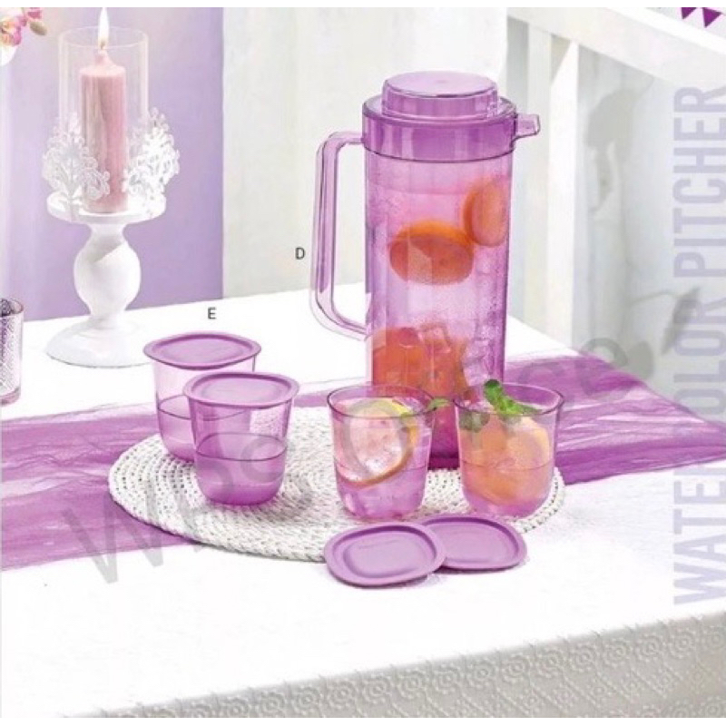 Tupperware Watercolor Crystalline Pitcher/Low Glass | Shopee Malaysia