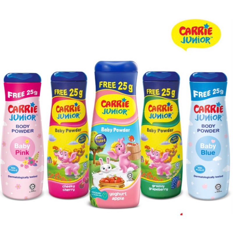 Carrie Junior Baby Powder 125g (Cheeky Cherry/Groovy Grapeberry/Yoghurt ...