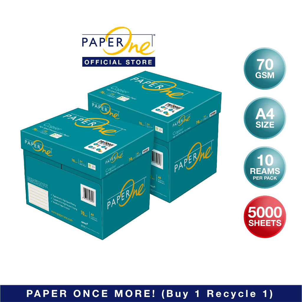 Paperone A4 Copier Paper 70gsm 5000 Sheets (10 Reams) 