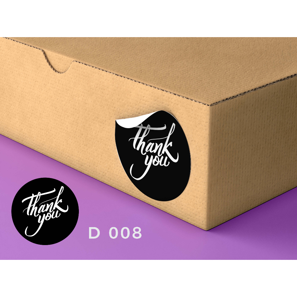 STICKER TQ - Saiz 2cm - THANK YOU STICKER - Terima Kasih - Parcel Wish ...
