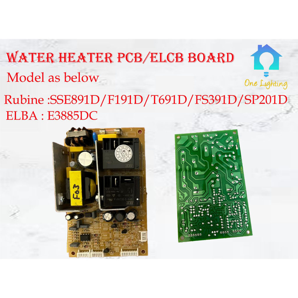 Rubine Water heater PCB Board ELCB Board ORIGINAL For SSE851D/891D/T691D/F191D/FS391D/SP201D