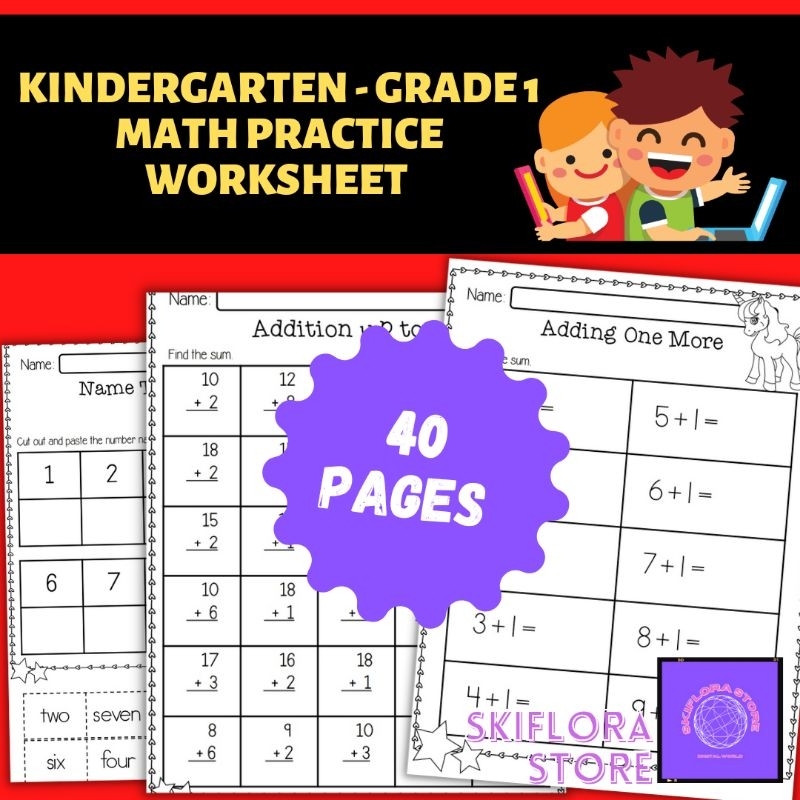 [SS184] Mathematics Practice Worksheet for Kindergarten and Grade 1 ...