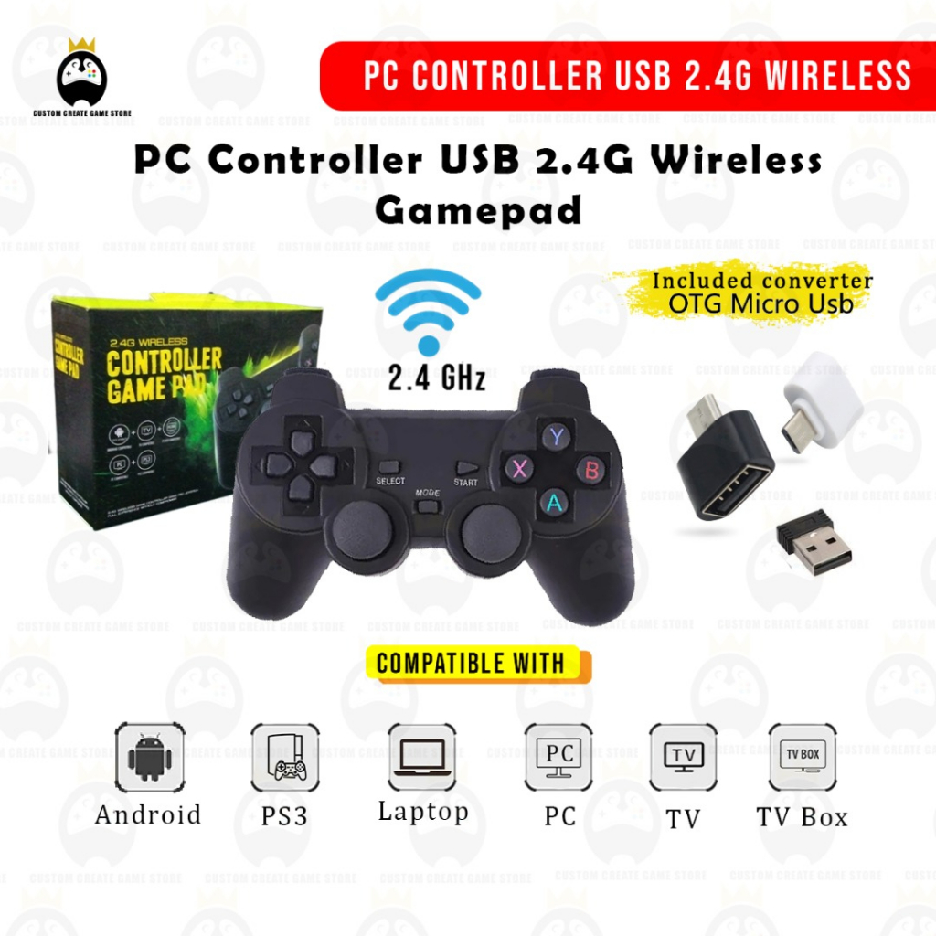 PC CONTROLLER Wireless USB Wireless Gamepad Gaming Controller Android Phone  Tablet PC Smart TV Box Happy Chick Emulator | Shopee Malaysia