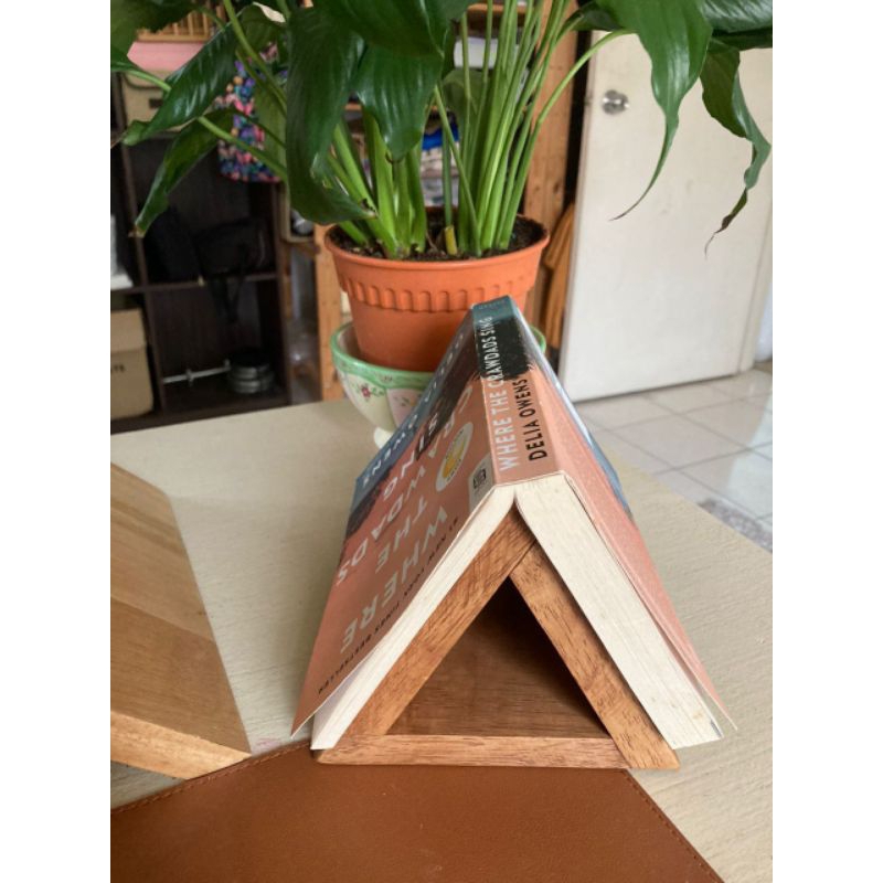 geometric wooden bookmark table organizer minimalist rack Shopee Malaysia