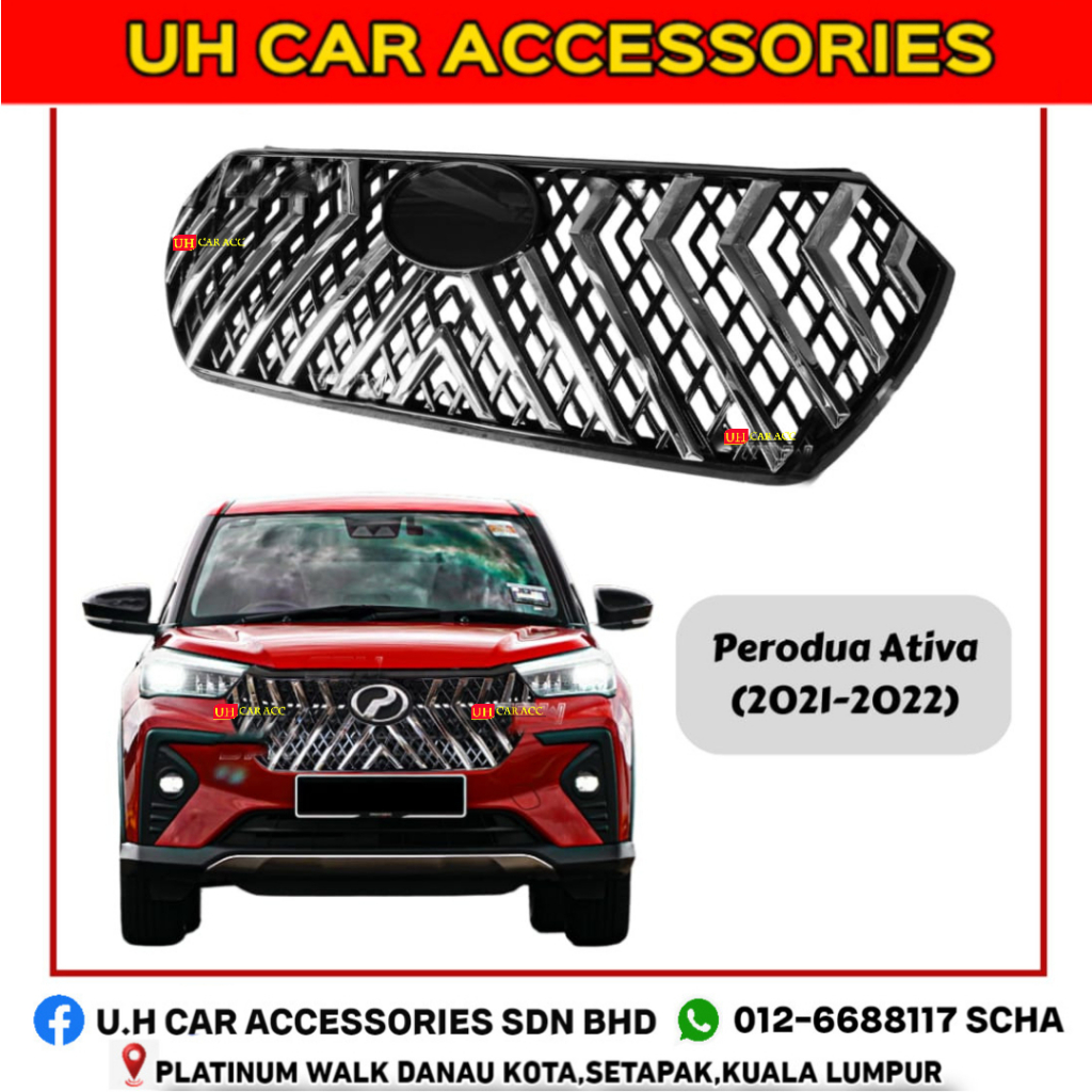 PERODUA ATIVA ABS CHROME SPORT FRONT GRILLE GRILL Shopee Malaysia