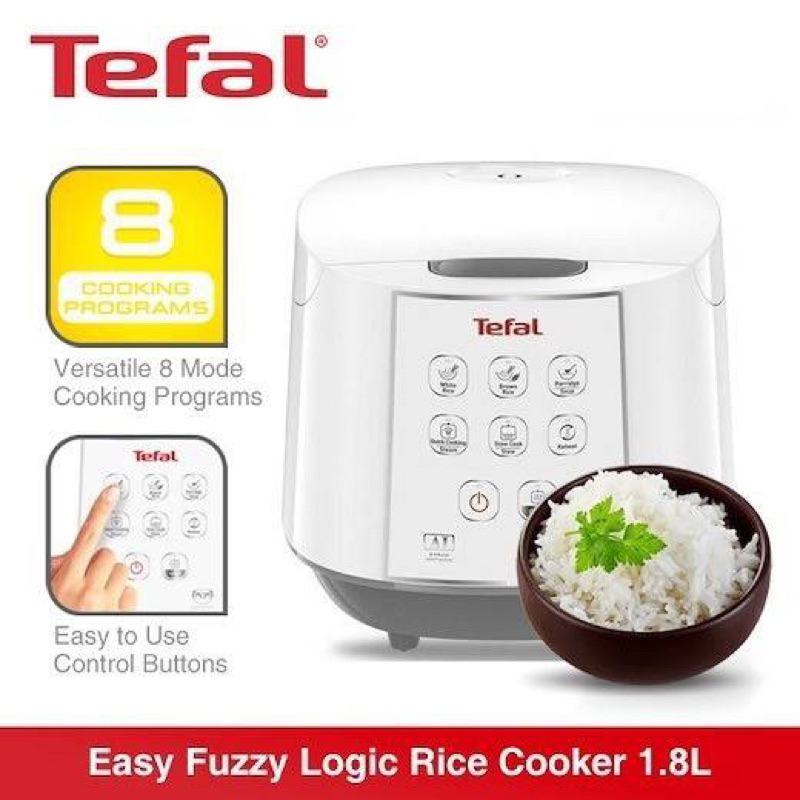 Tefal Easy Rice Fuzzy Logic Rice Cooker 1.8L RK7321 (10 Cups) Shopee