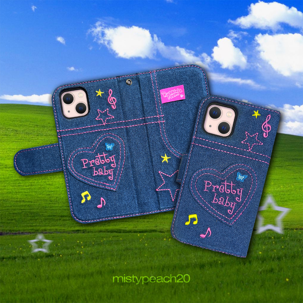 [PRE-ORDER] Rubbie's Room Y2K Denim Phone Case with Chain and Name Card ...