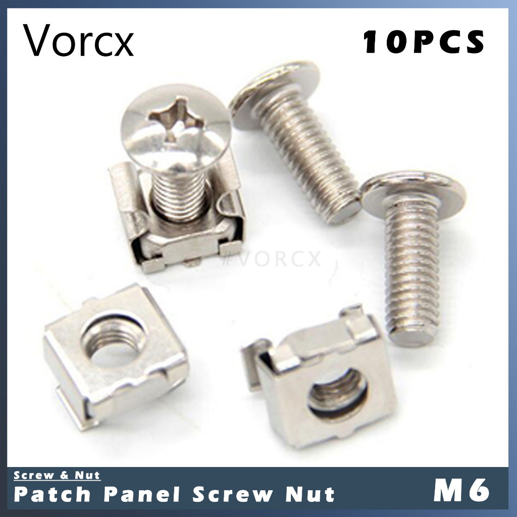 [10pcs] PSN1 Server Rack M6 Cage Nut and Screw for All Type Rack Panel ...