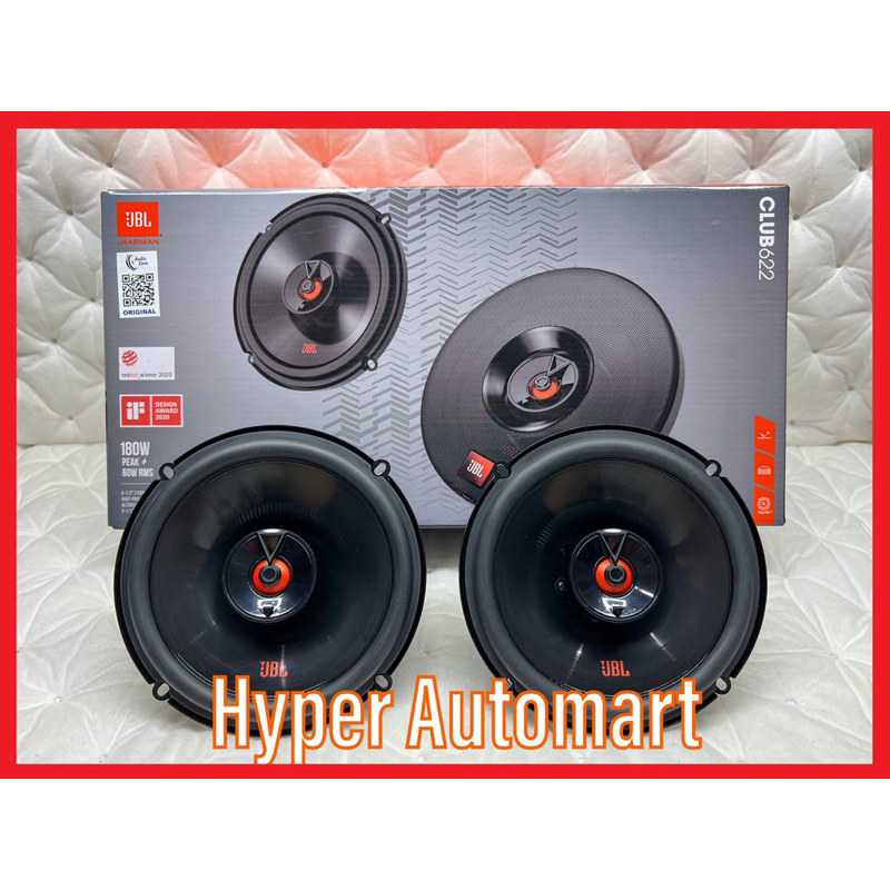 JBL Club Series 6.5" Car Audio Speakers – Component & Coaxial Combo (Front/Rear)