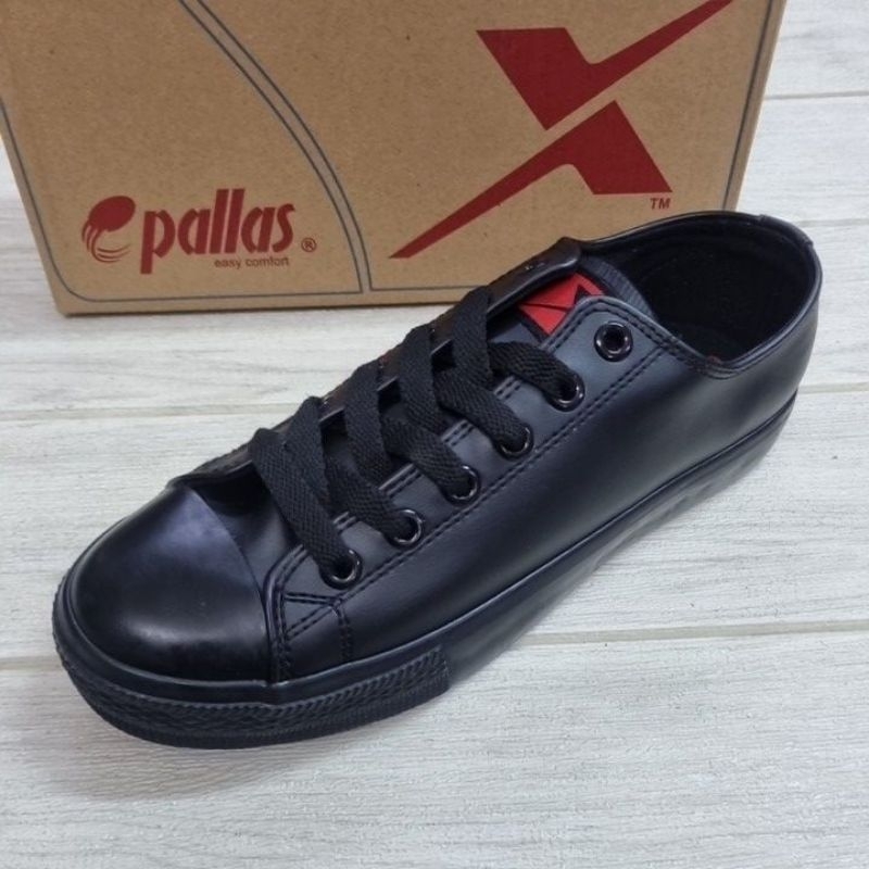 Pallas Px37 012 Abk Black Pu Leather School Shoe Size 1 10 Kasut