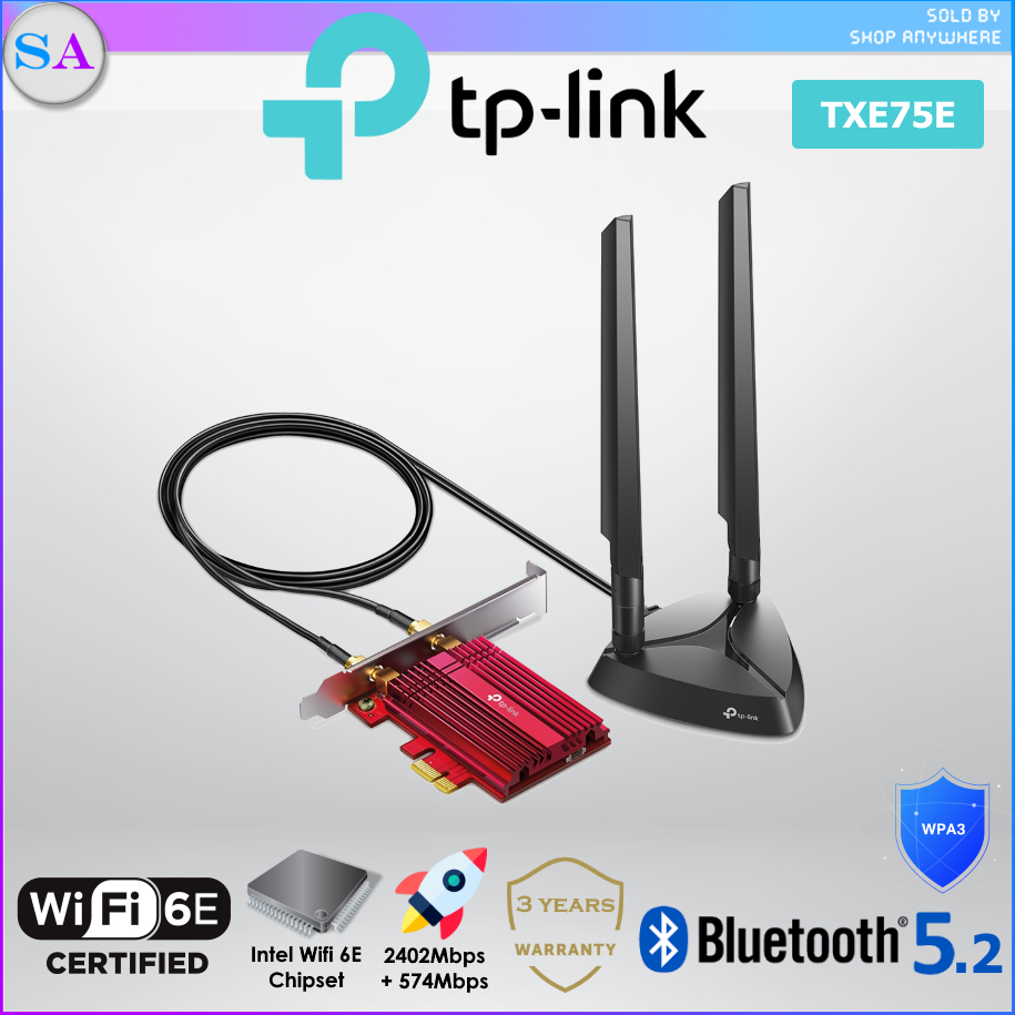 Scheda WiFi 6E TP-Link Archer TXE75E AXE5400Mbps Per PC - Tri-Band Con Bluetooth 5.3