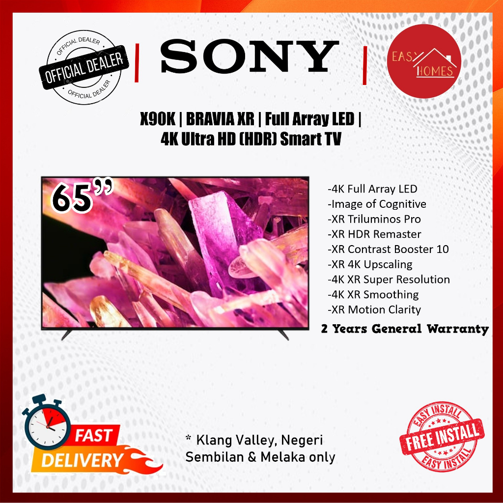Sony TV Android 65 4K HDR LED Google TV ( Android TV) - KD-65X90K ...