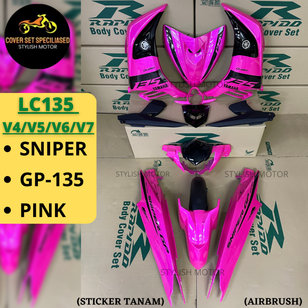 (STICKER TANAM/AIRBRUSH) RAPIDO COVER SET LC135 V4/V5/V6/V7 SNIPER GP ...