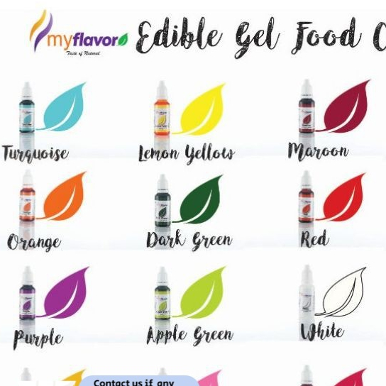 MyFlavor Edible Gel Food Colouring 25g each / My Flavour / My Flavor
