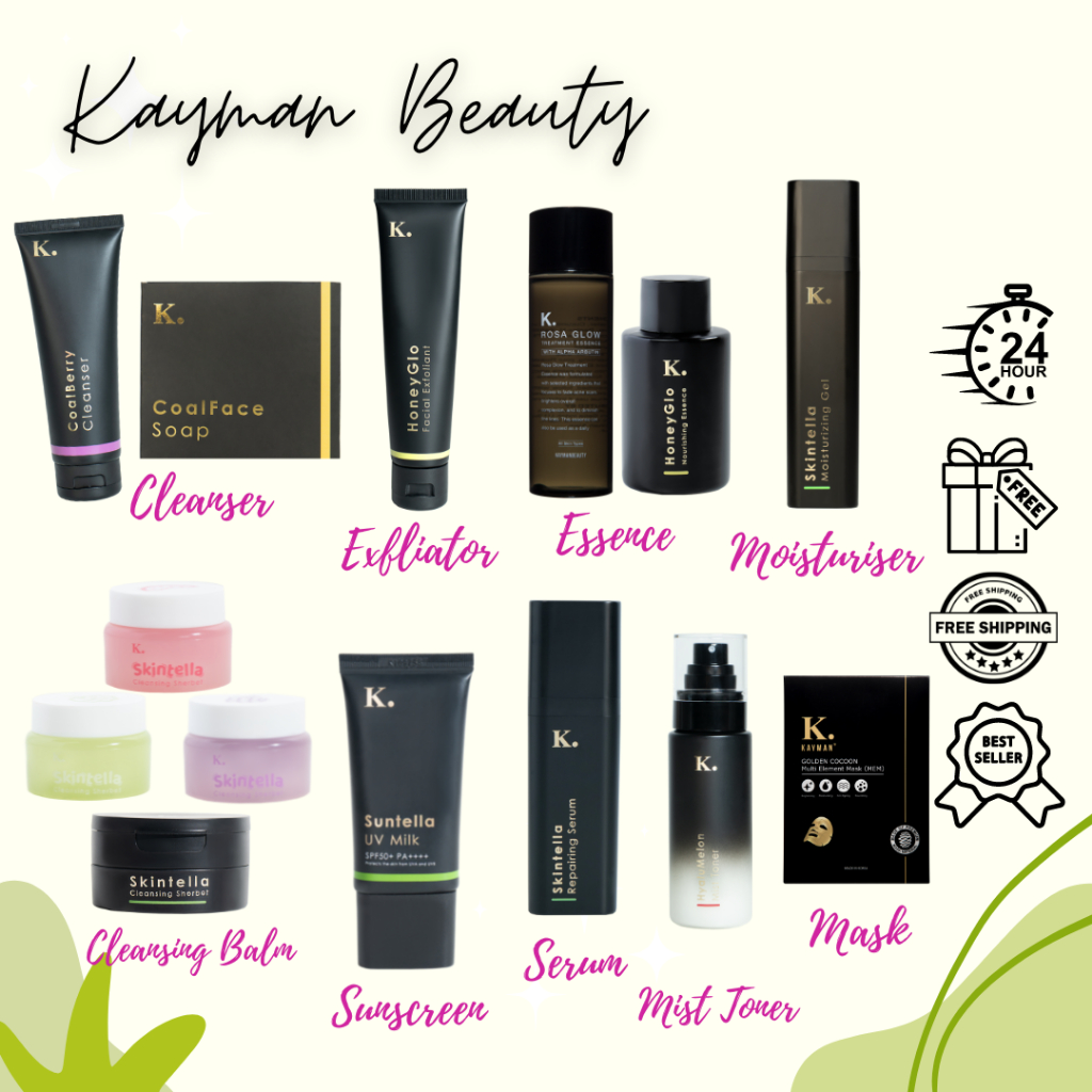 CLEARANCE SALE KAYMAN BEAUTY Cleanser Coalface Essence Moisturiser Cleansing Balm Honeyglo Scrub