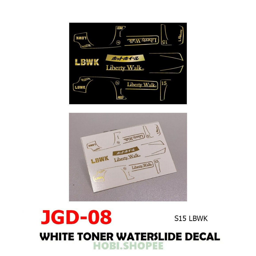 JGD08 - S15 LBWK GOLD DECALS Hotwheels 1:64 diecast custom white toner ...