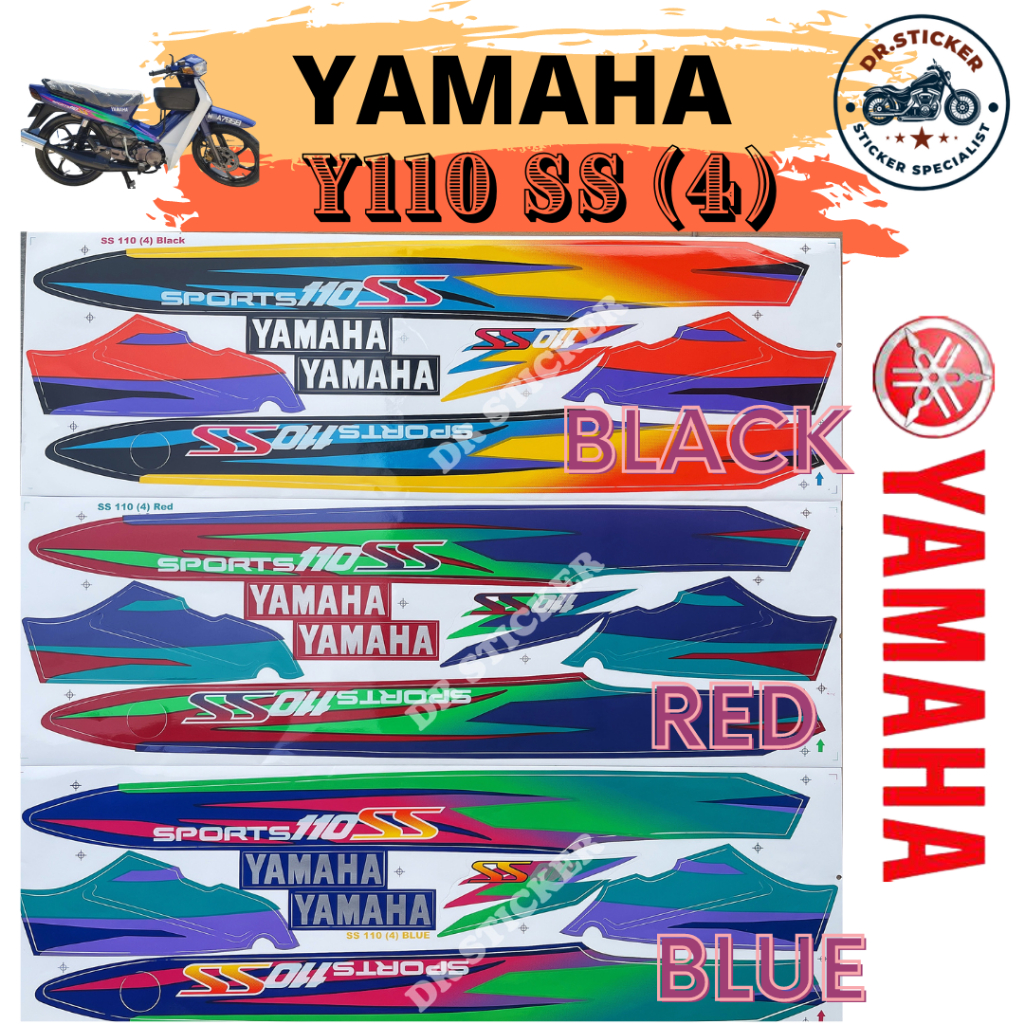 YAMAHA Y110SS Y110 SS 4 (4) Stripe Stiker Sticker Y110 SS1 Y 110 ...