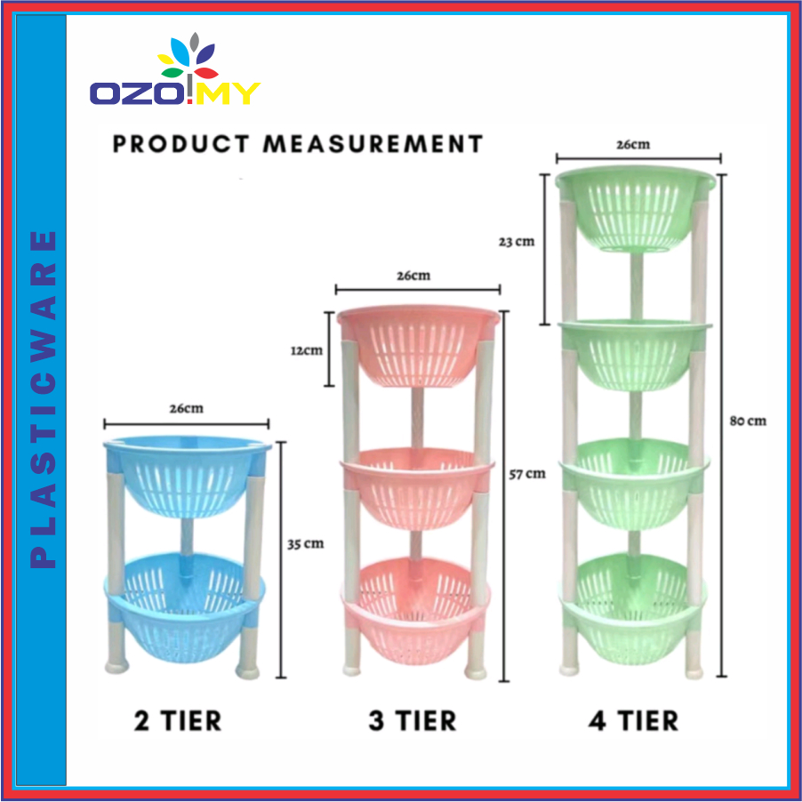 Round Multipurpose Small Rack / Rak Barang Serbaguna Kecil (2/3/4 Tier ...