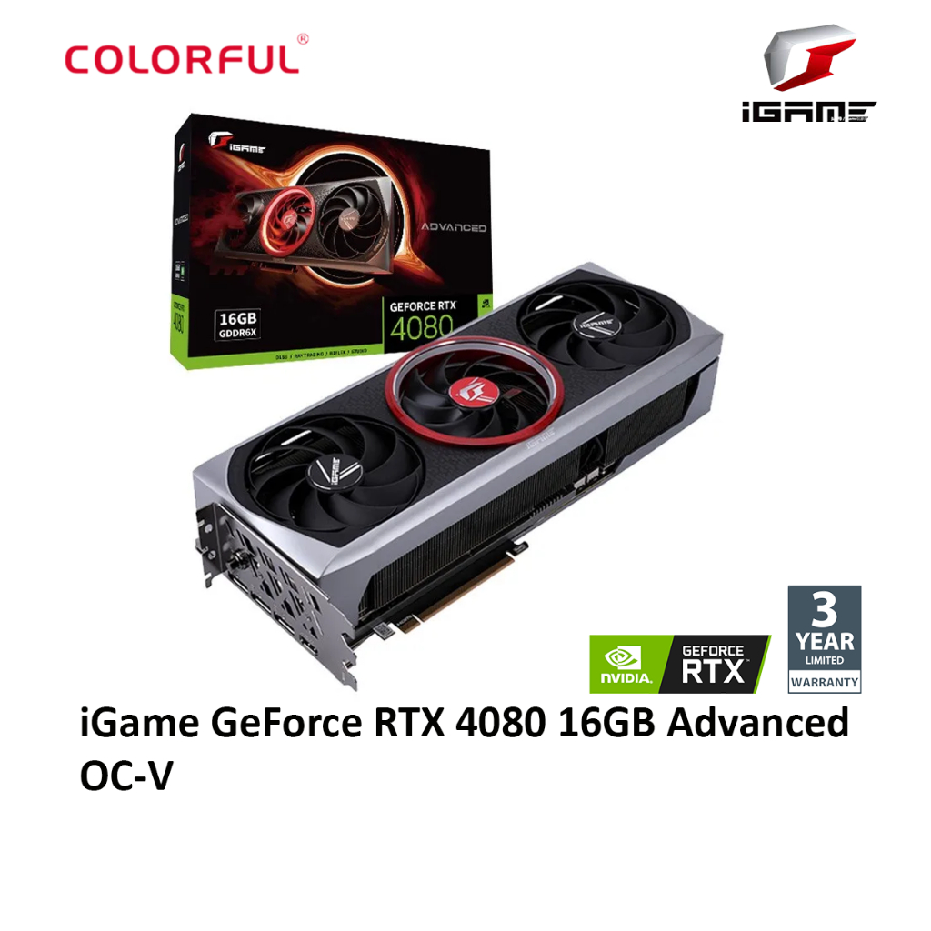 COLORFUL IGAME GEFORCE RTX 4080 ADVANCED OC-V 16GB 256BIT GDDR6X ...