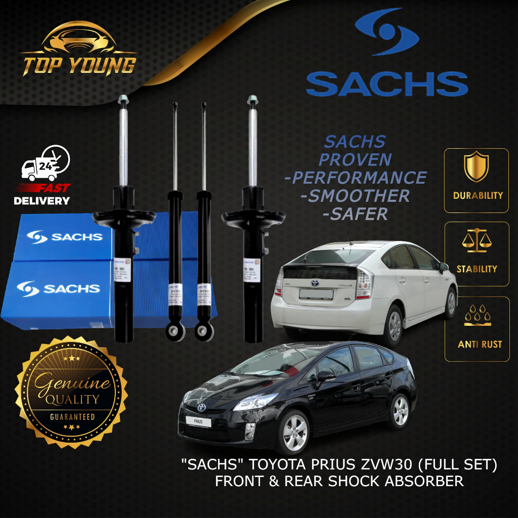 SACHS TOYOTA PRIUS 1.8 ZVW30 SHOCK ABSORBER (FULL SET) FRONT OR REAR ...