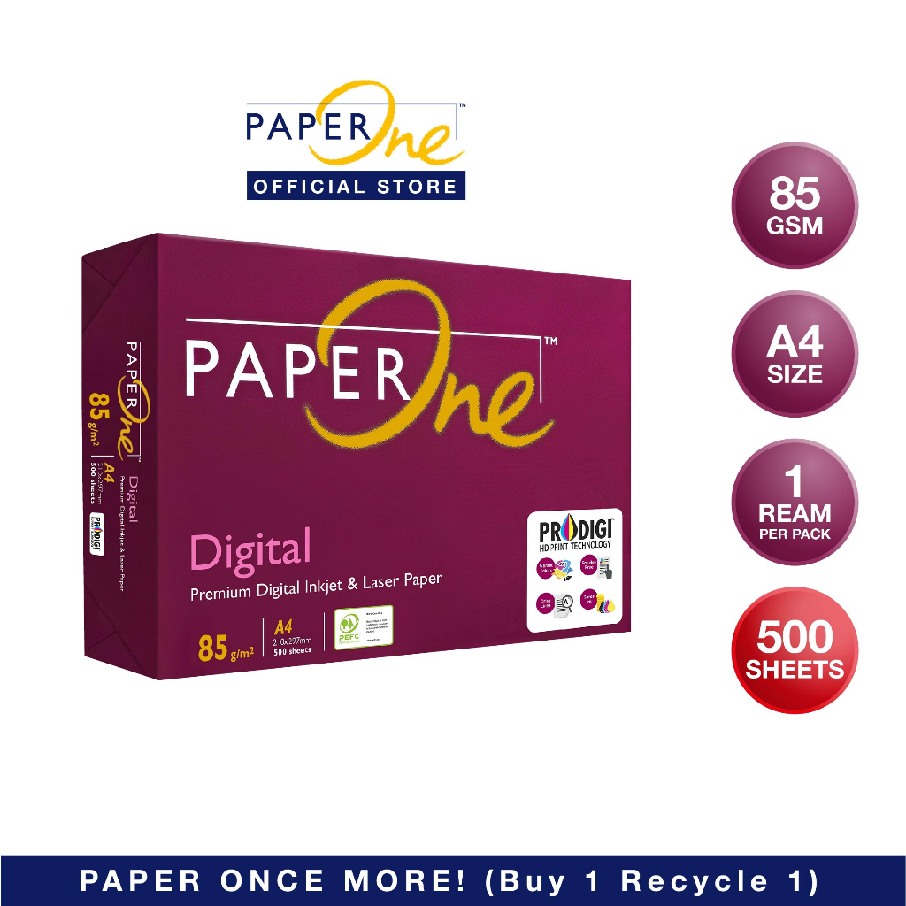 PaperOne A4 Digital Paper 85gsm 500 Sheets Shopee Malaysia