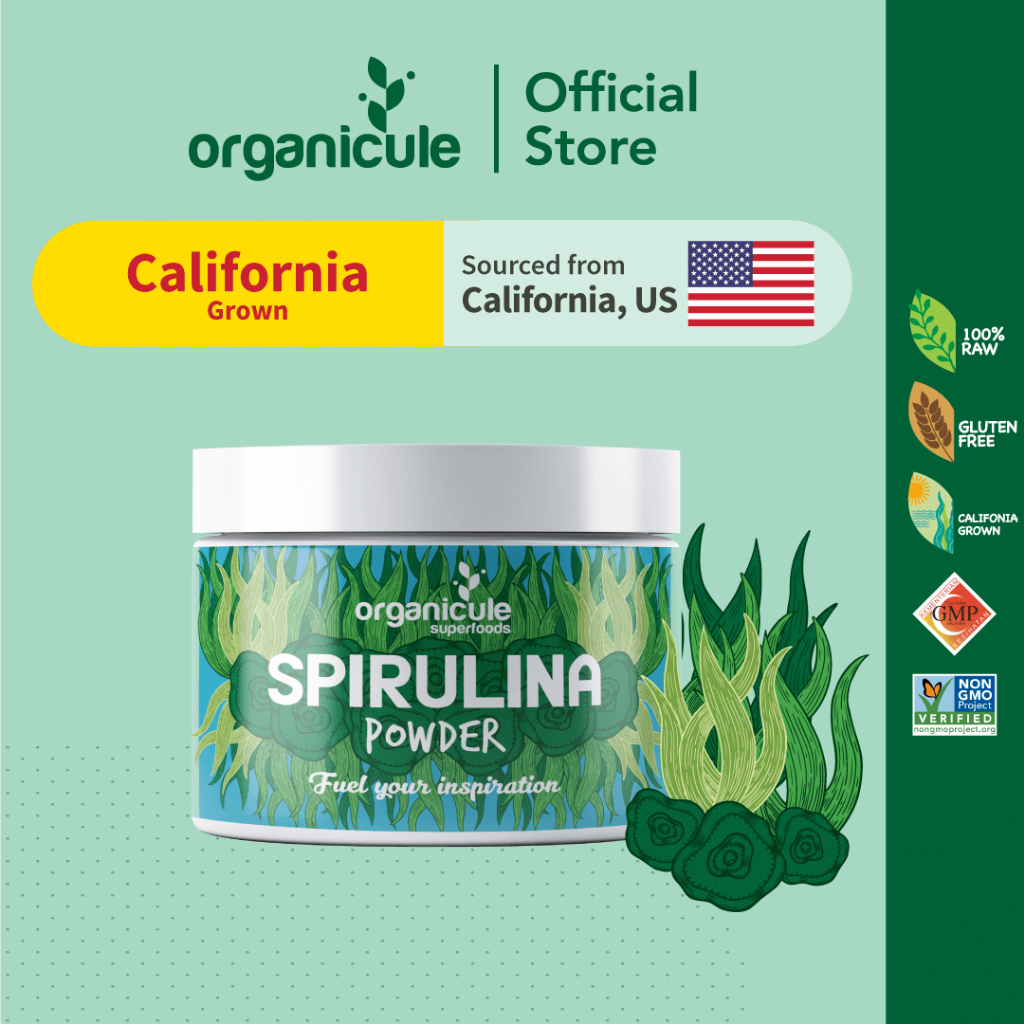 Organicule Spirulina Powder [200g] Mineral Rich Food Heavy metal
