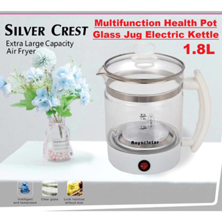 Silver Crest Health Pot 1.8L Multifunction Electric Kettle Glass Jug