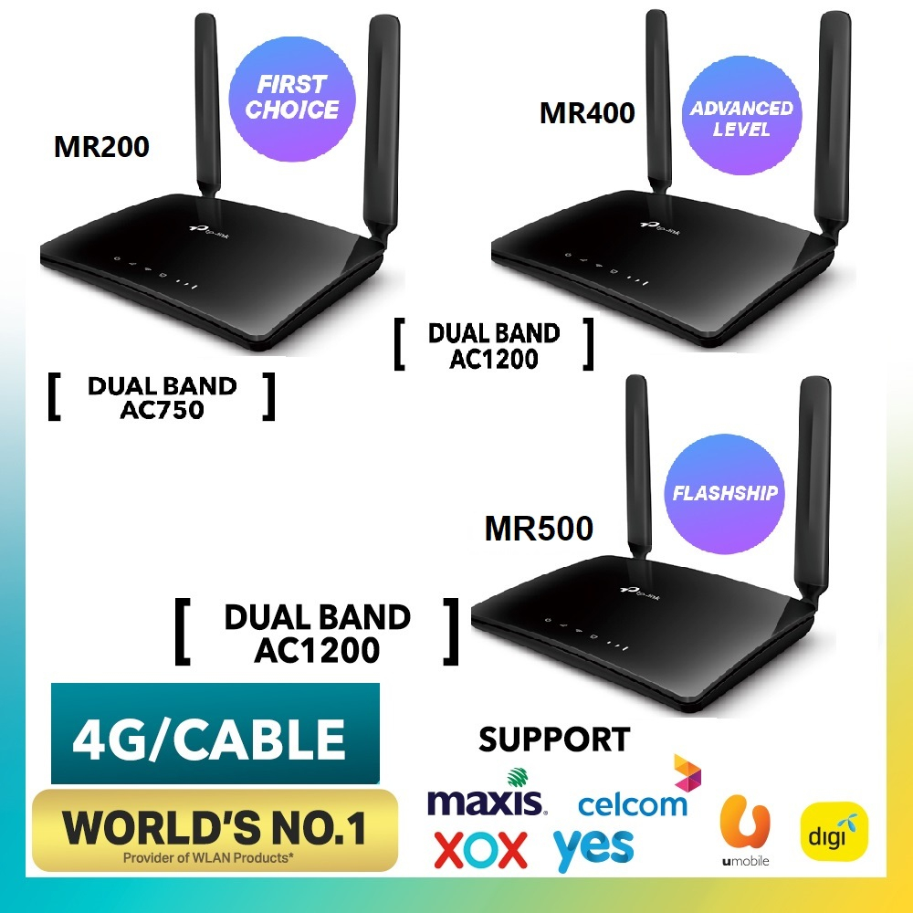 TP-LINK Archer MR500 | Dual | Wireless Router Shopee Gigabit 4G+ Cat6 AC1200 /AC750 MR400 MR200 | Malaysia Band