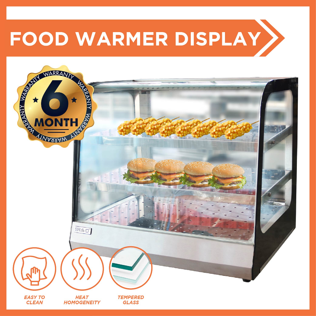 Food Warmer Display Pemanas Makanan Warmer Showcase Commercial