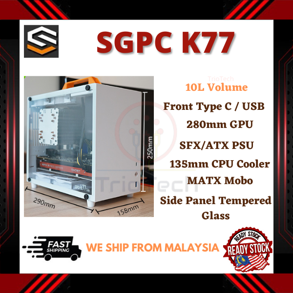 SGPC K77 MATX GPU Desktop PC Case Casing Type C USB3.0 SFX Premium Full ...