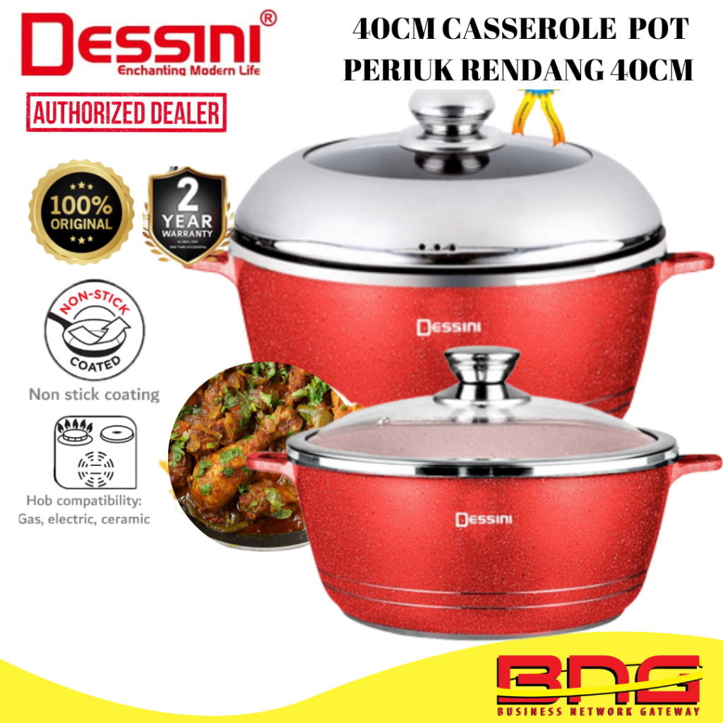 Dessini Periuk Rendang 44 , 40 cm Original Non Stick Granite Big ...