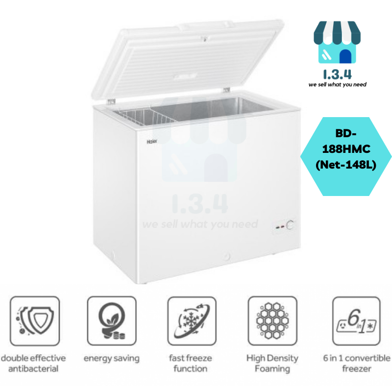 [ESSENTIAL 134] Haier (155L) 2022 NEW UPGRADE MODEL BD188HMC Chest Freezer Convertible (Freezer