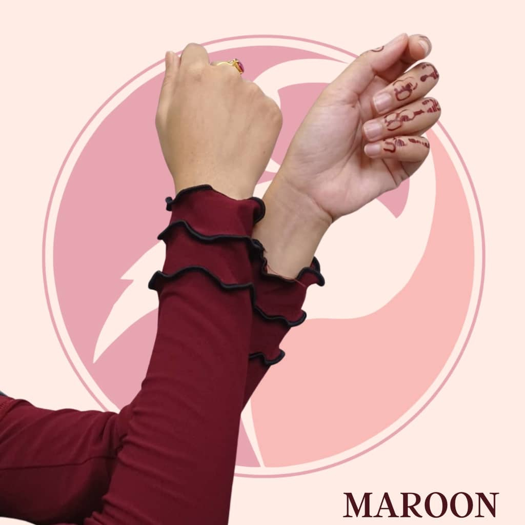 Muslimah Handsock 3 Layer ruffle/sarung tengan | Shopee Malaysia
