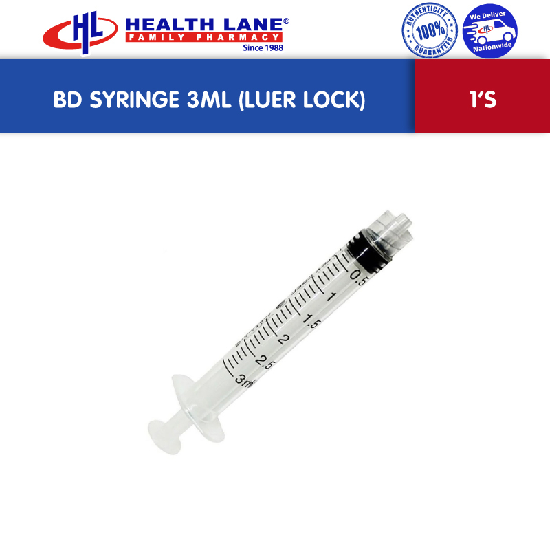 BD SYRINGE 3ML (LUER LOCK) 1'S Shopee Malaysia
