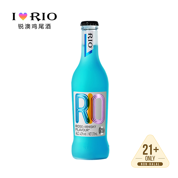 经典系列 独家代理 RIO 鸡尾酒 蓝玫瑰威士忌 瓶装 275毫升 RIO Cocktail Bottled Series Rose ...