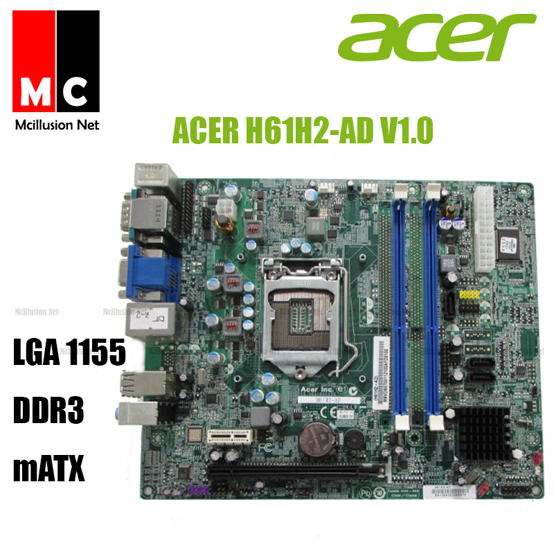 ACER H61H2-AD V1.0 Intel Socket LGA1155 Motherboard DDR3 mATX With I/O ...
