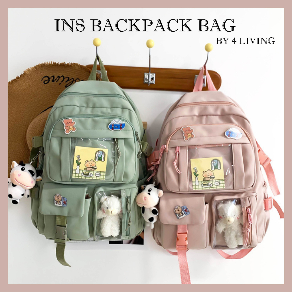 MALAYSIA STOCK Large Capacity School Backpack School Bag Korean Style Korean Backpack Beg Sekolah Bag Women Bags Shopee Malaysia