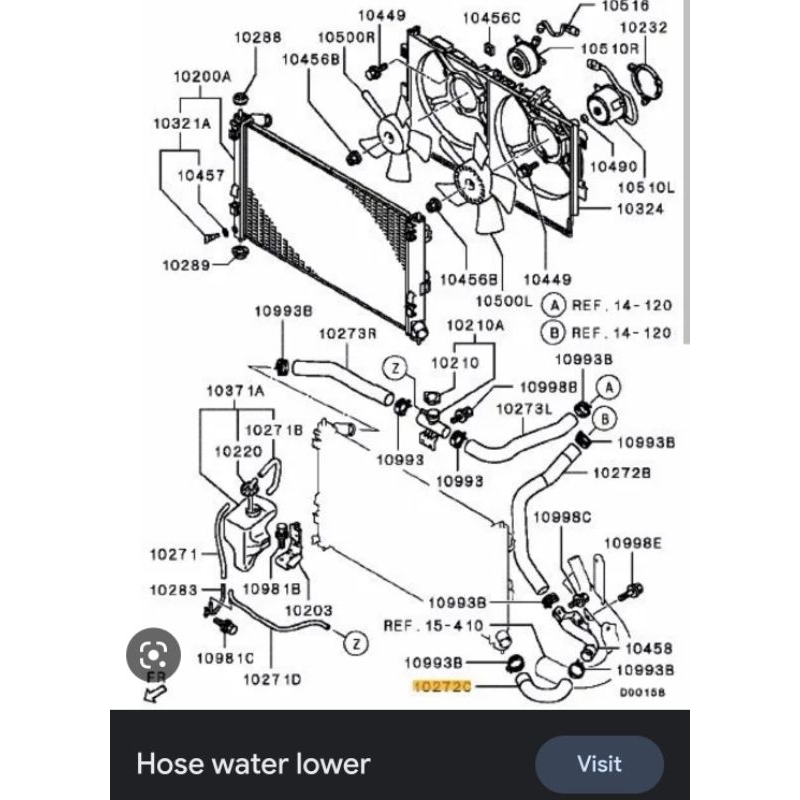 radiator hose water lower Mitsubishi lancer evolution 10/evo x/CZ4A