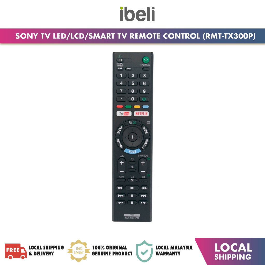 Sony TV LED/LCD/Smart TV Remote Control (RMTTX300P) Shopee Malaysia