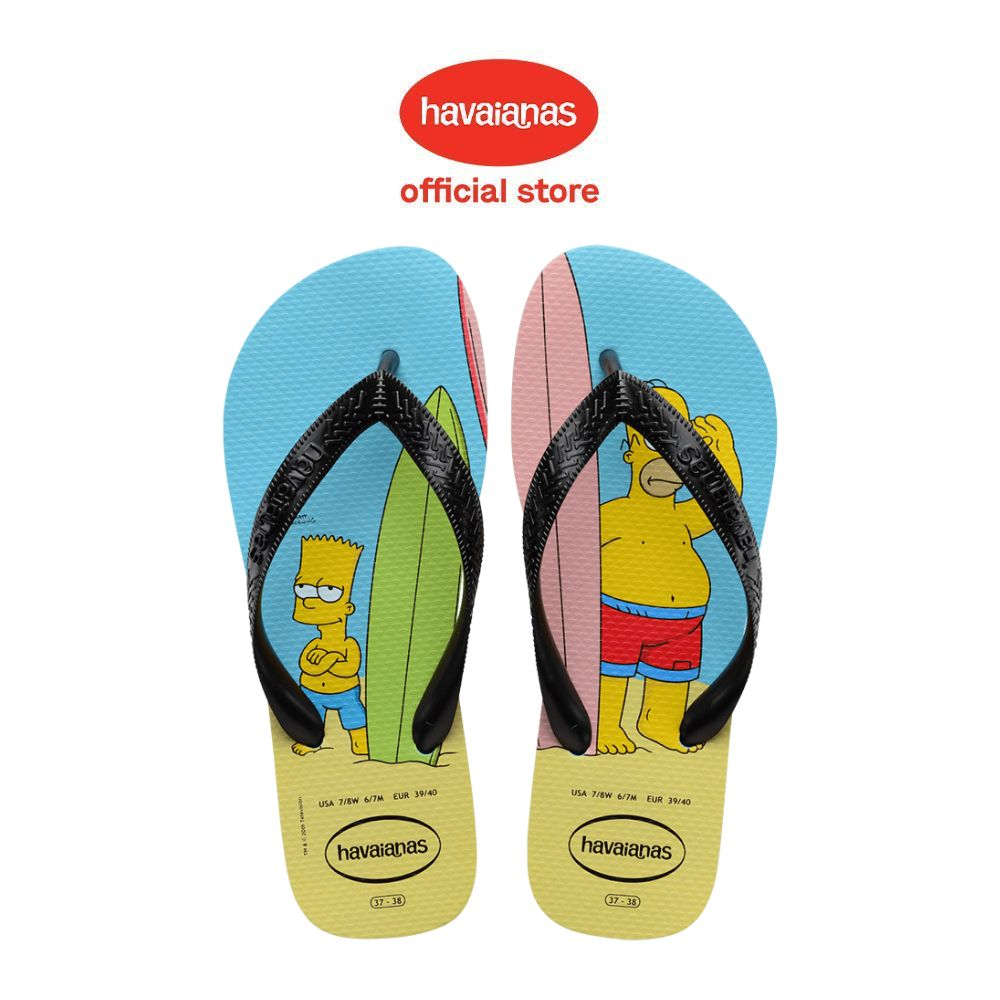 Tongs Havaianas Simpsons Mixte Adulte - Bleu/Noir Taille 41/42 EU