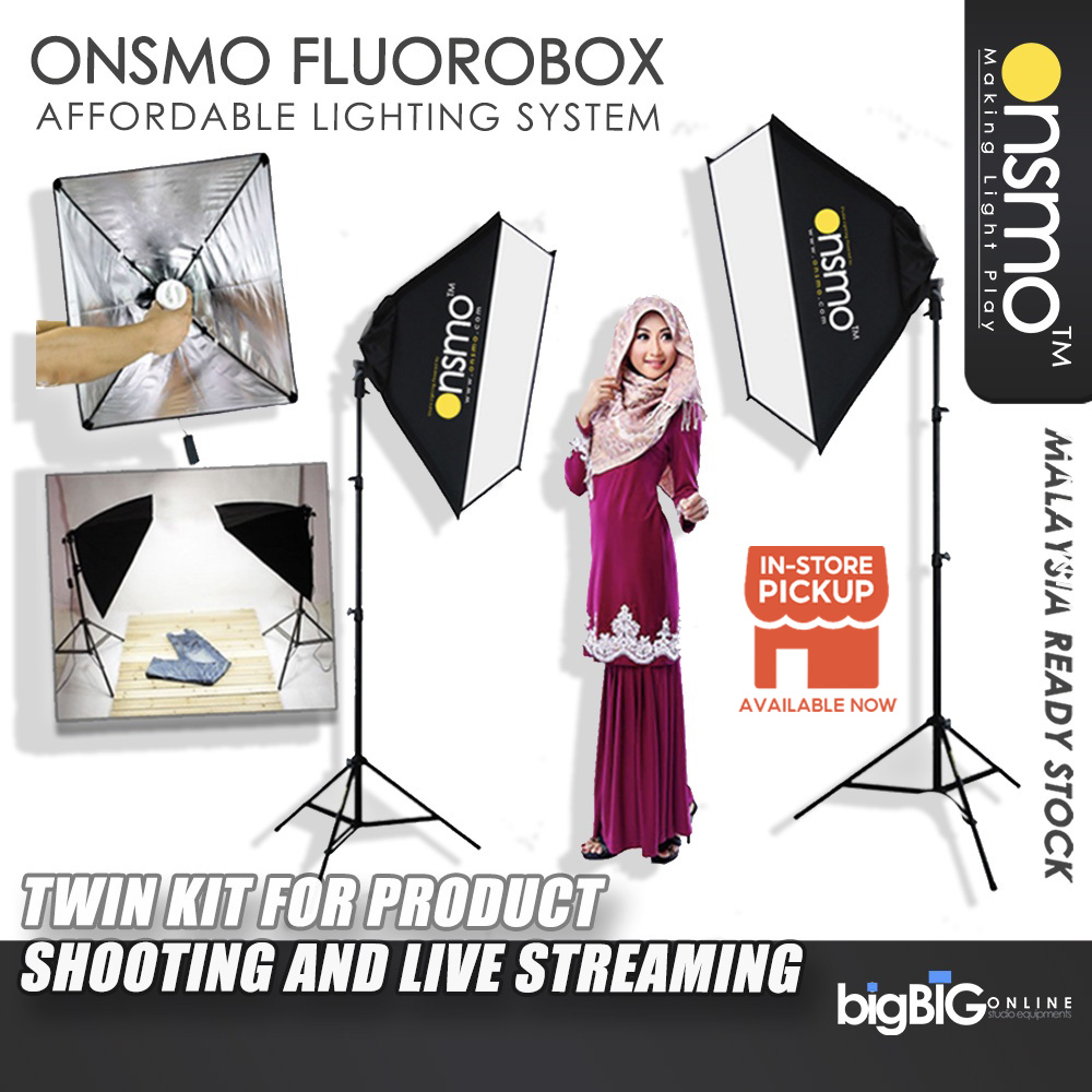 Onsmo Starter Studio Light Double Fluorobox - Softbox Light Kit for