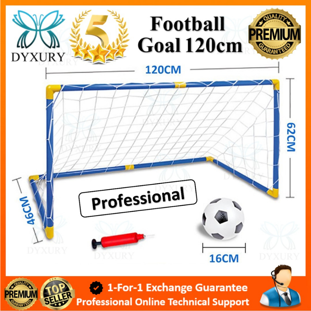 *PREMIUM* 120cm Football Goals 16cm Football Bola Sepak and Pump for ...