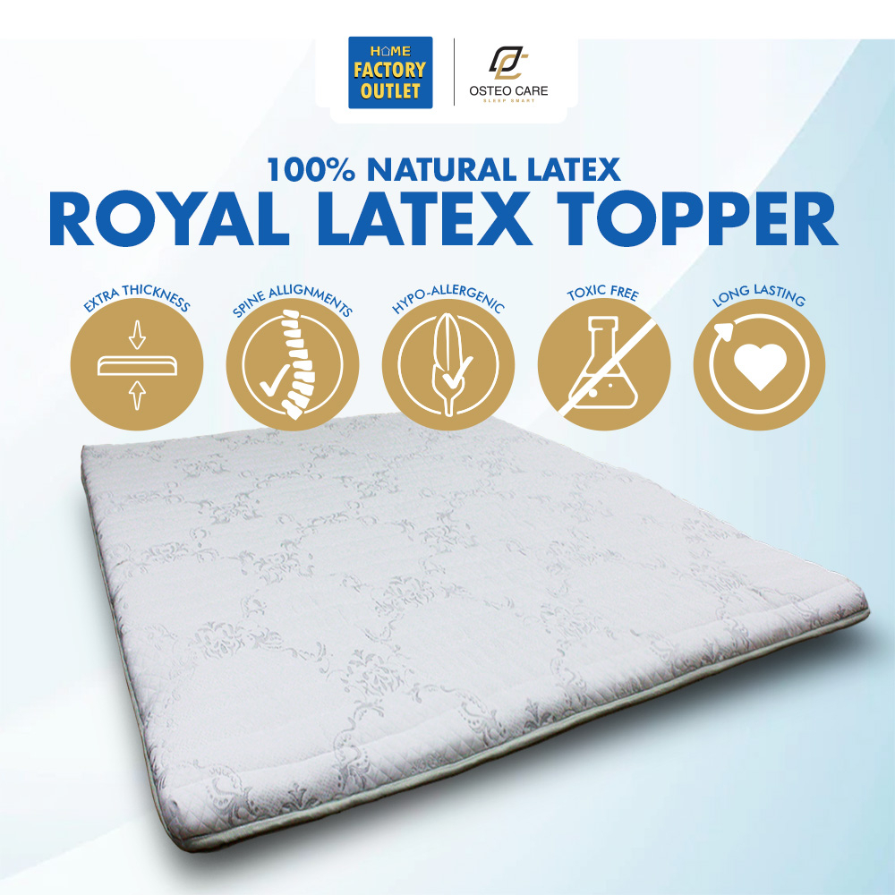 OSTEO CARE 100 Natural Royal Latex Mattress Topper Queen/King