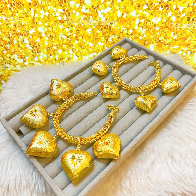 EMAS BANGKOK EXCLUSIVE RANTAI TANGAN LOVE GEMUK | Shopee Malaysia